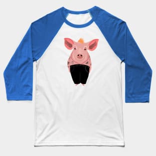 Cool Pig with Tattoos Baseball T-Shirt